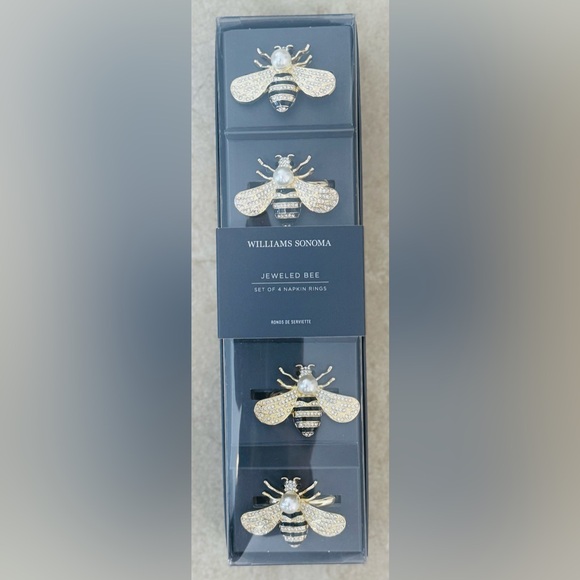 Jeweled Bee Napkin Rings, Set of 4 - Picture 5 of 9